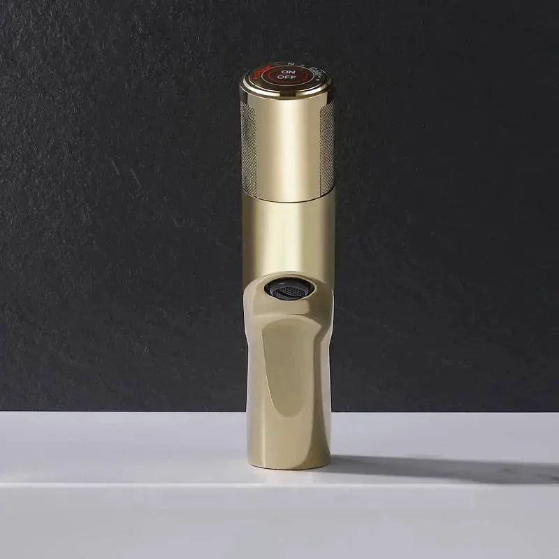 Robinet salle de bain poli compact design géométrique