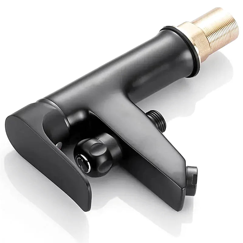 Robinet baignoire monotrou noir mat à inverseur rotatif
