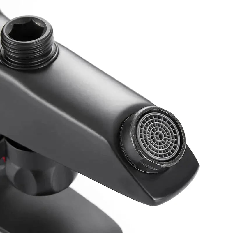 Robinet baignoire monotrou noir mat à inverseur rotatif