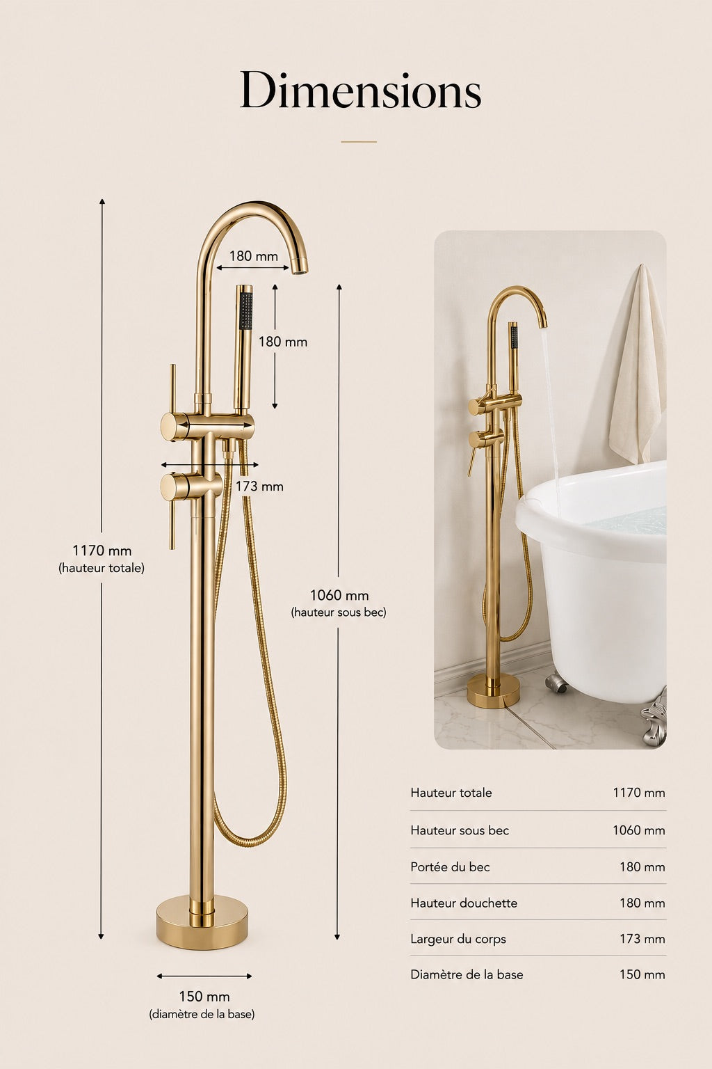 Colonne de douche baignoire noire