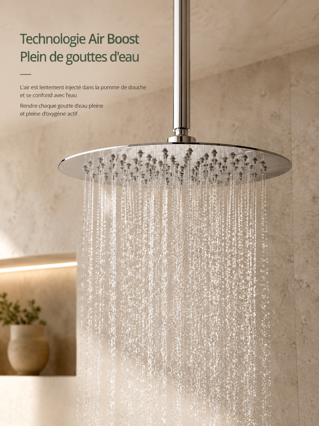 Colonne de douche chromée avec mitigeur