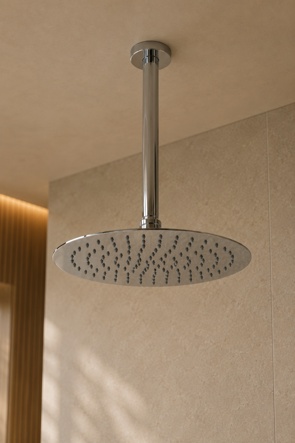 Colonne de douche nickel brossé avec mitigeur