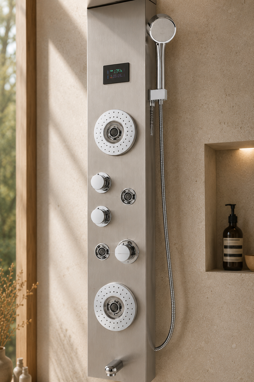 Colonne de douche hydromassante à jets concentriques