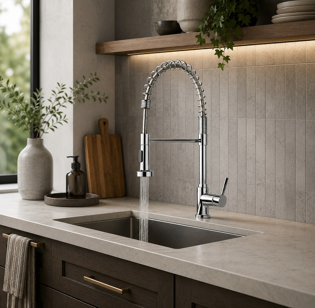 Robinet évier douchette extractible inox