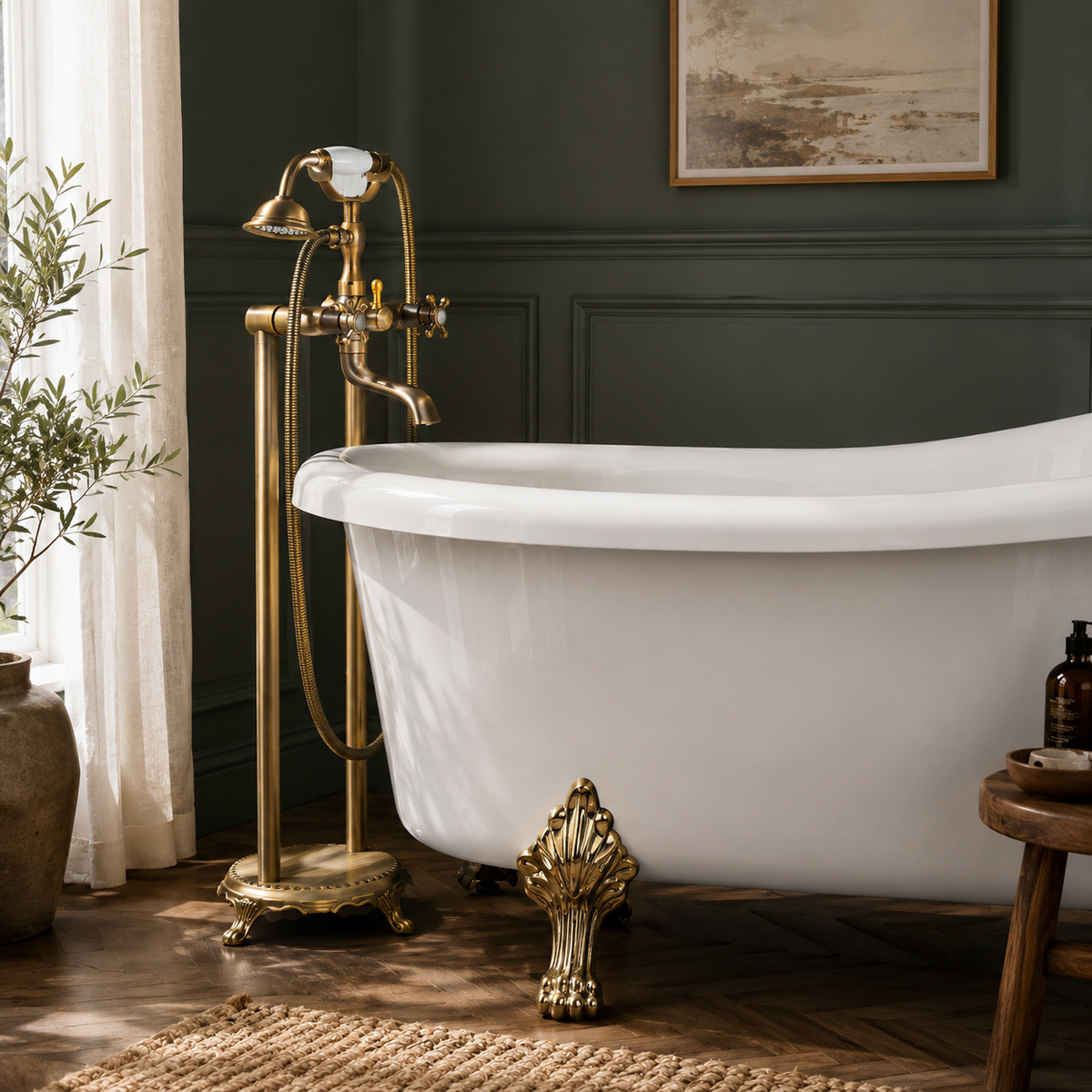 Robinet baignoire sur pied antique rétro
