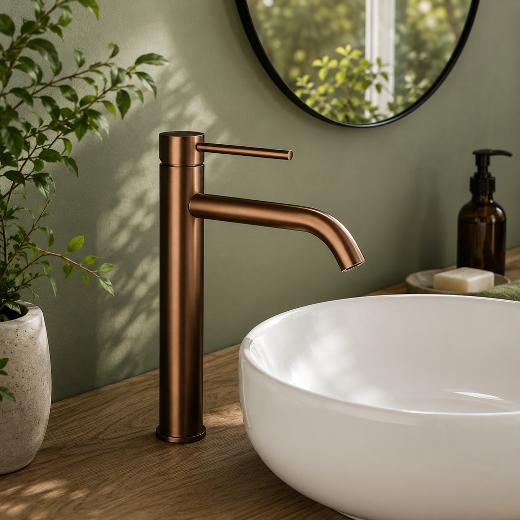 Robinet vasque haut bronze design contemporain