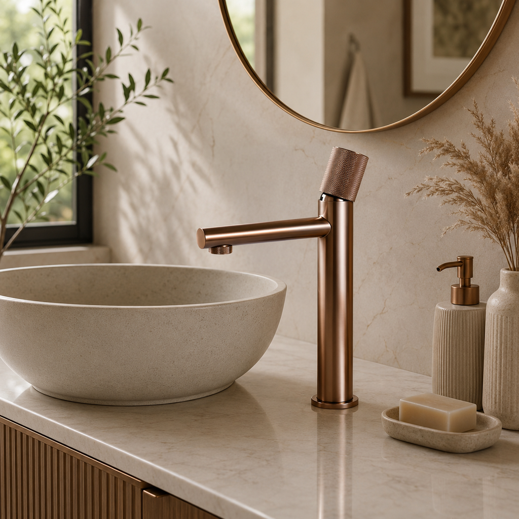 Robinet vasque design laiton massif 1 trou