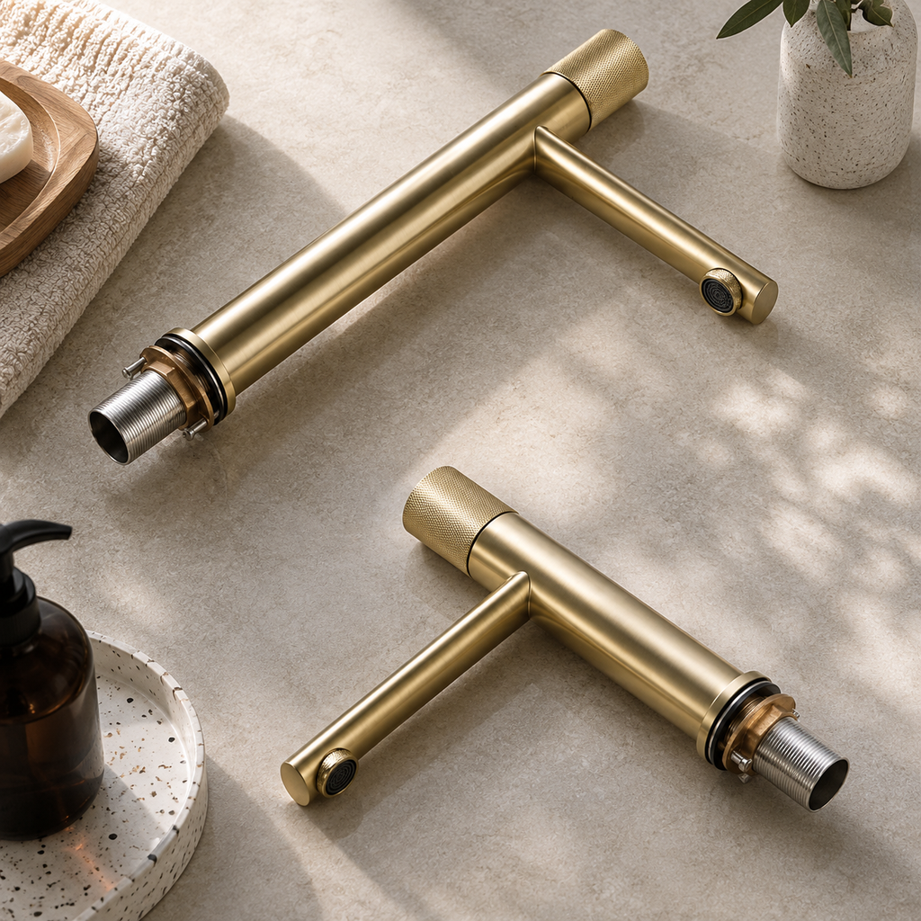 Robinet vasque design laiton massif 1 trou