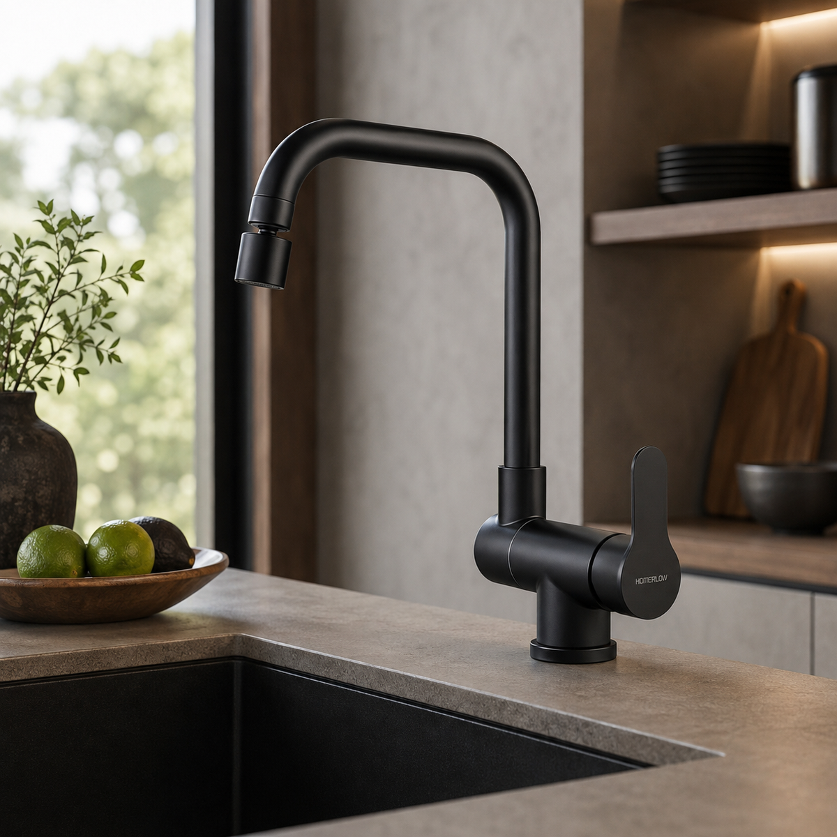 Robinet cuisine rabattable 360° flexible compact