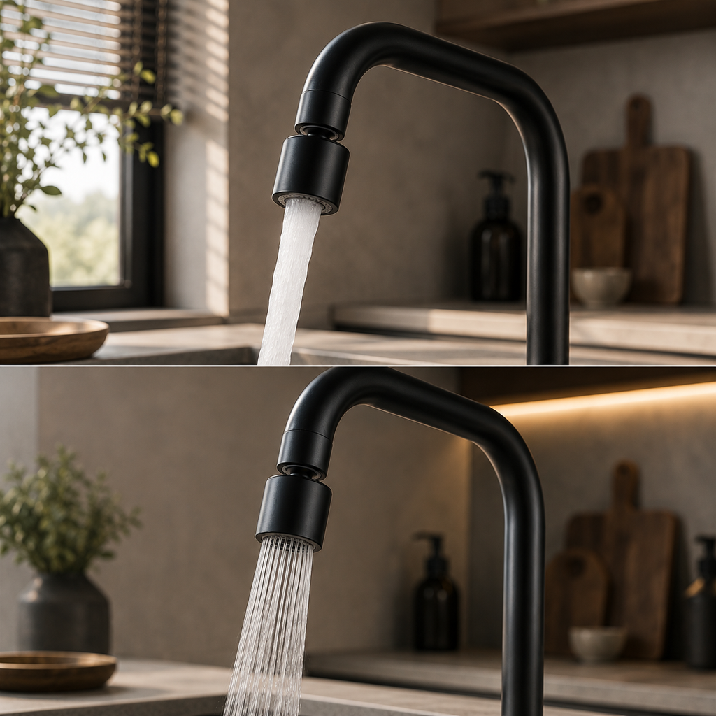 Robinet cuisine rabattable 360° flexible compact