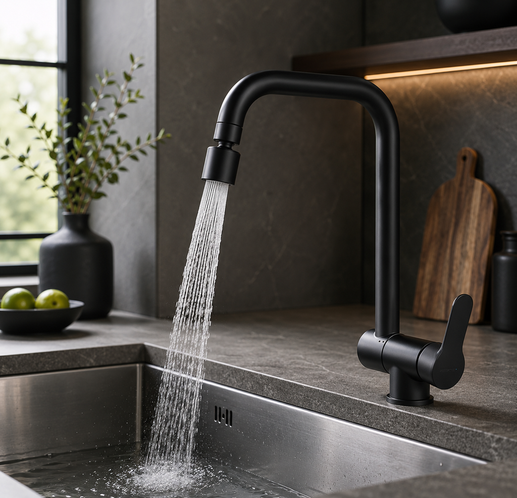 Robinet cuisine rabattable 360° flexible compact
