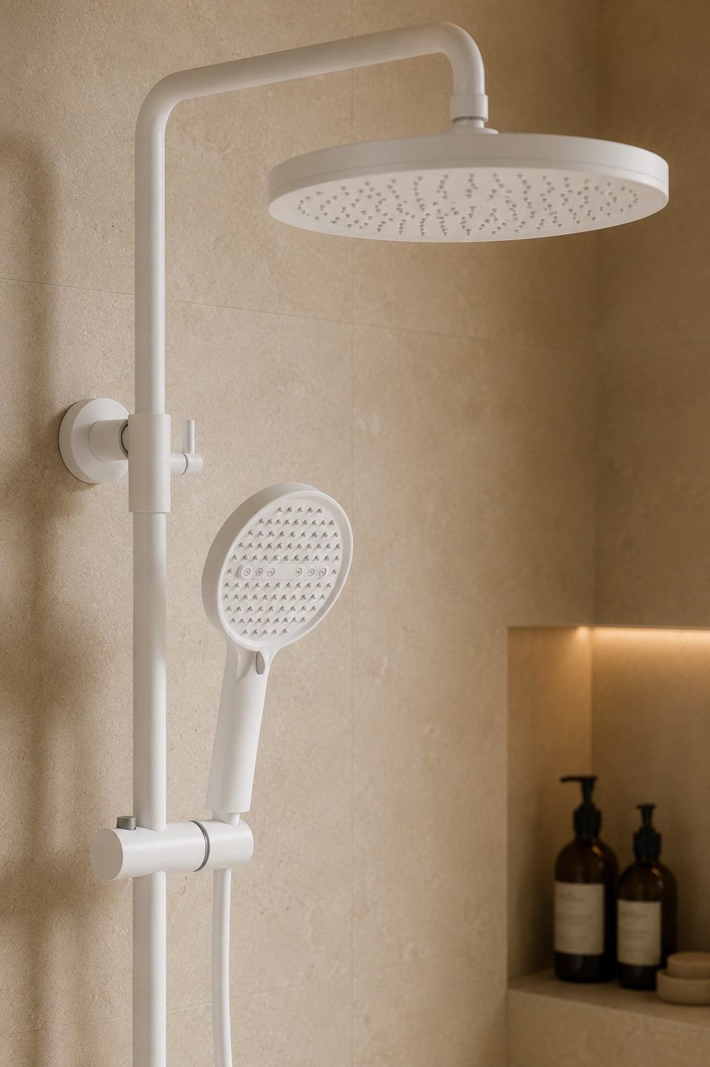 Colonne de douche à mitigeur blanche