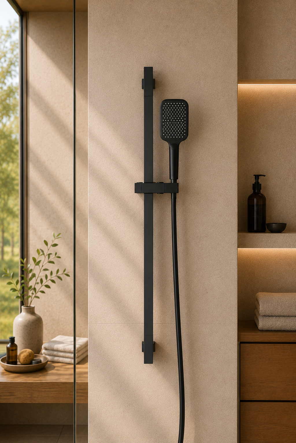 Colonne de douche coulissante noire