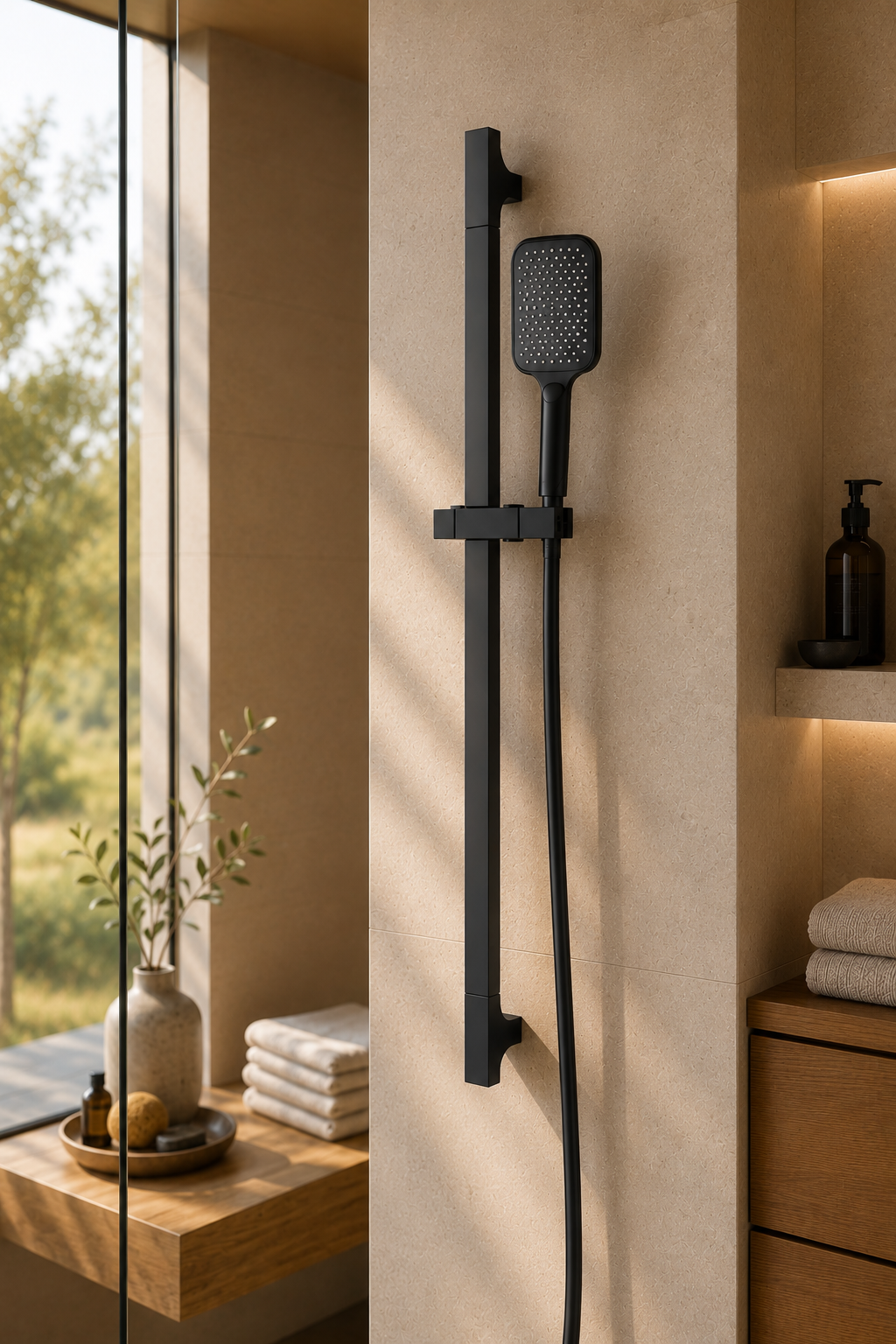 Colonne de douche coulissante noire