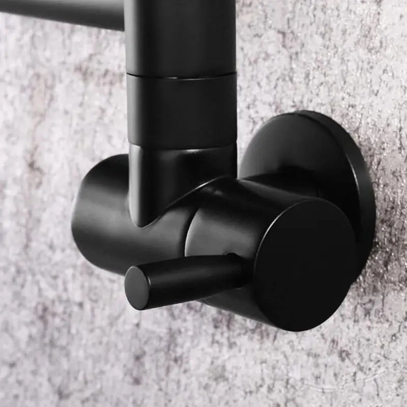 Robinet cuisine rabattable mural noir bras articulé
