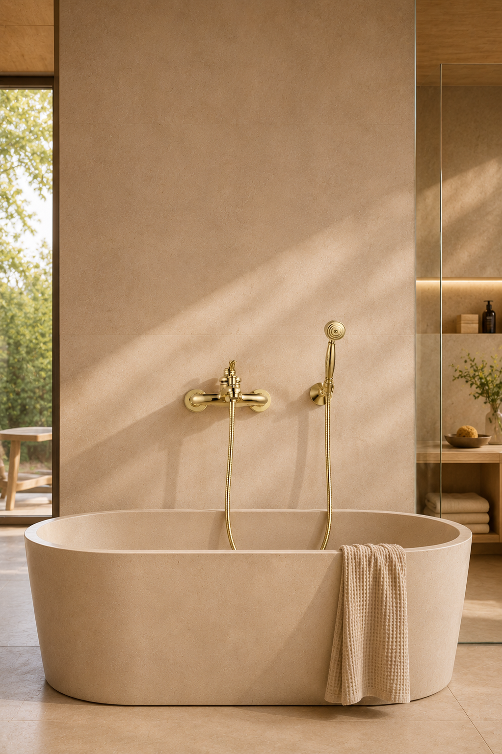 Colonne de douche baignoire rétro