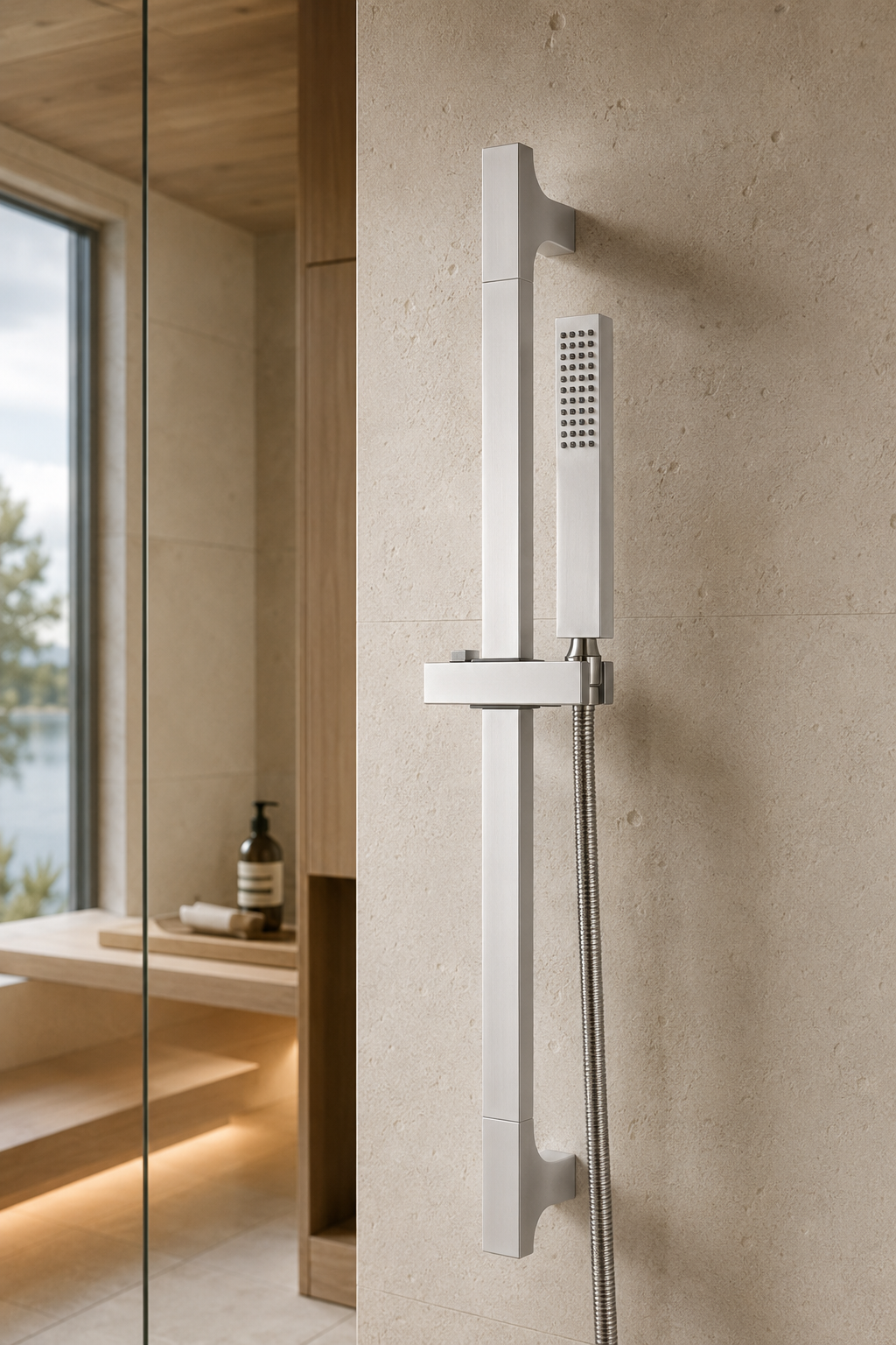 Colonne de douche inox blanche