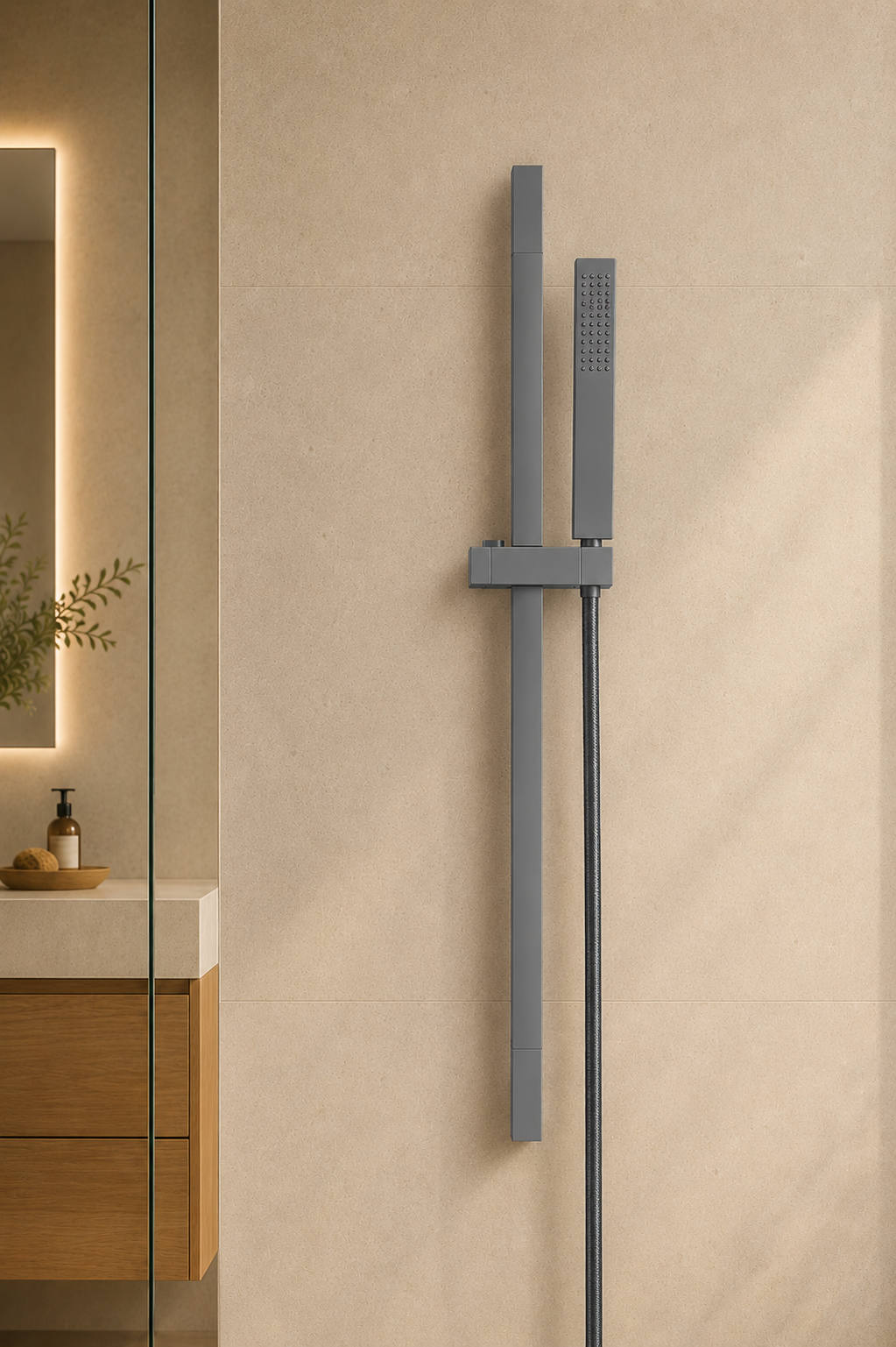 Colonne de douche inox grise