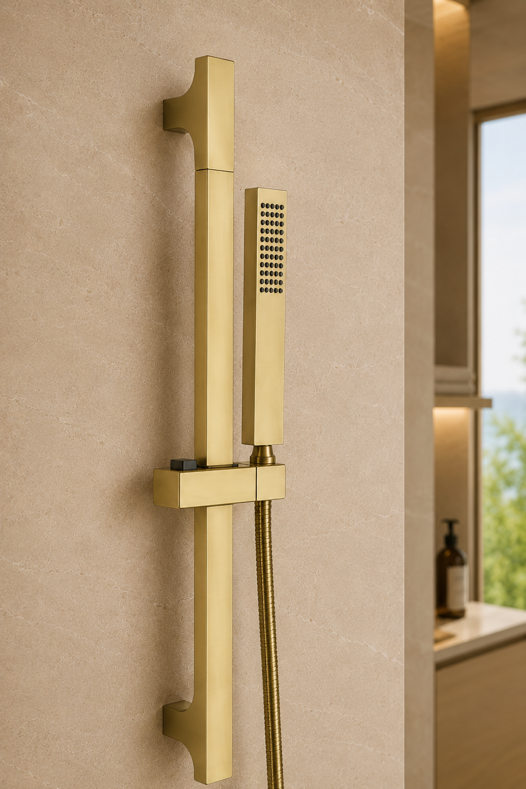 Colonne de douche inox or brossé