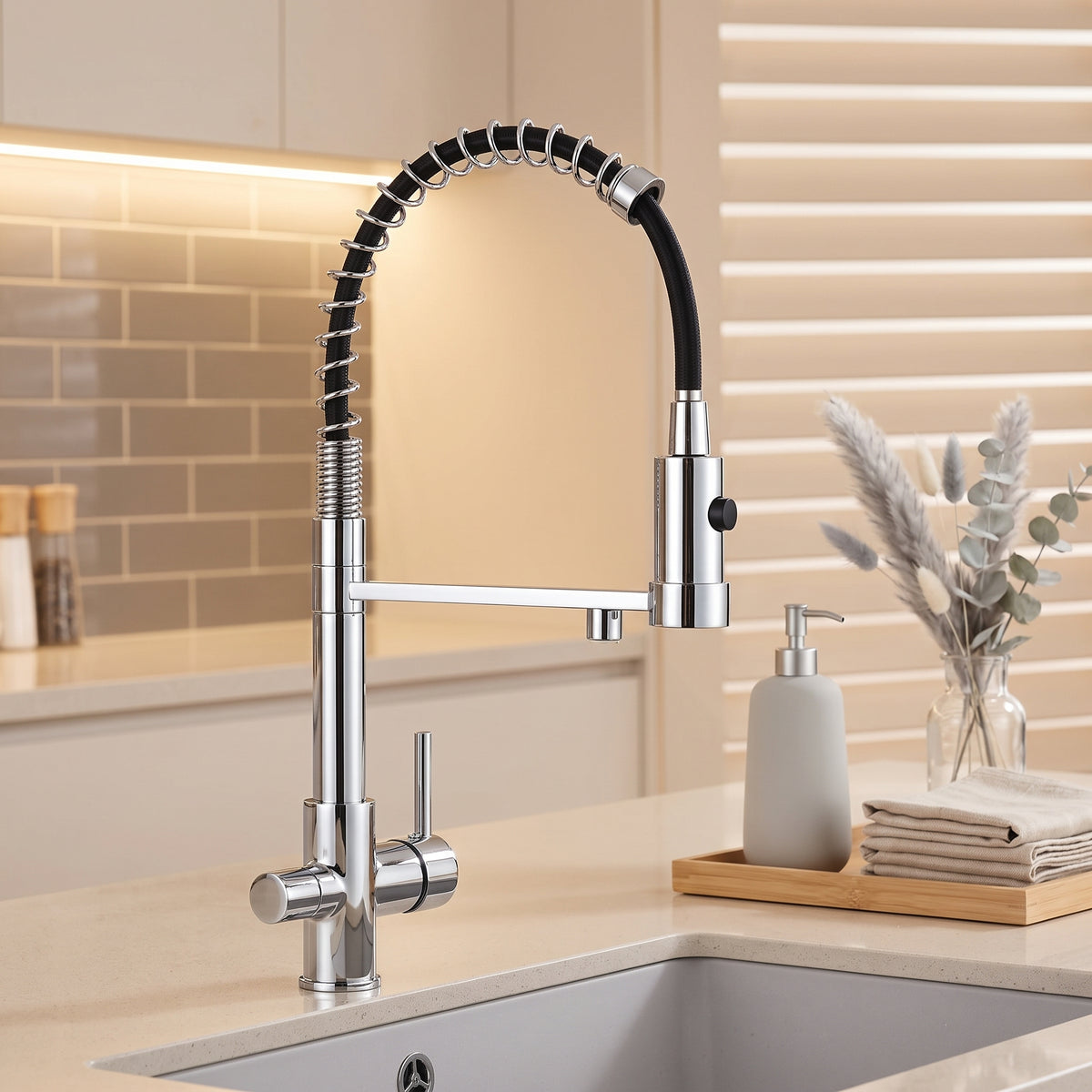 Robinet cuisine douchette eau filtrée