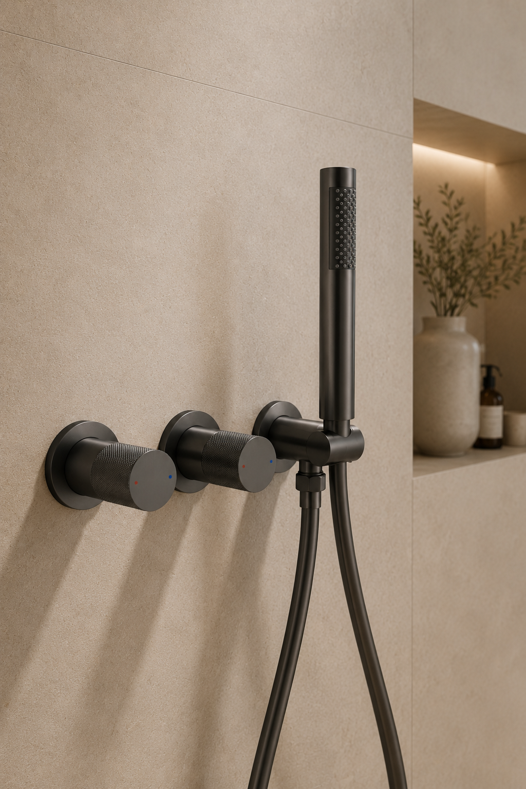 Colonne de douche en laiton gris