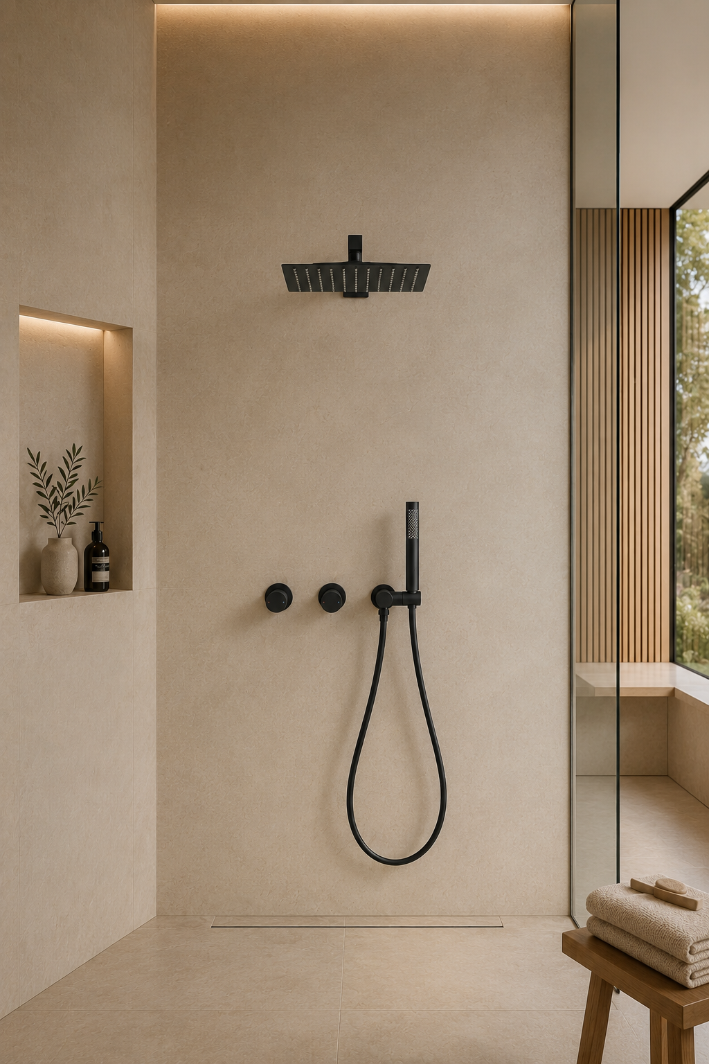 Colonne de douche en laiton noire