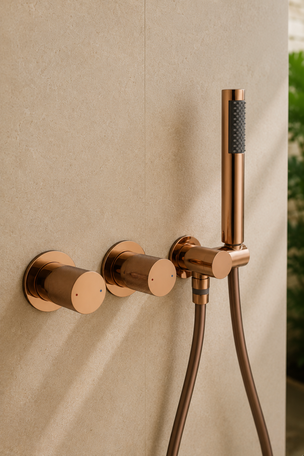 Colonne de douche en laiton or rose