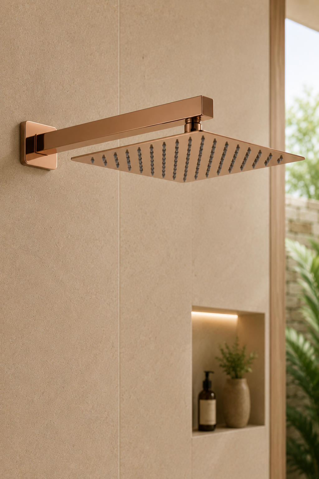 Colonne de douche en laiton or rose