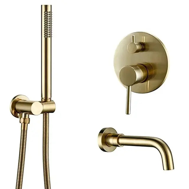 Mitigeur baignoire or brossé
