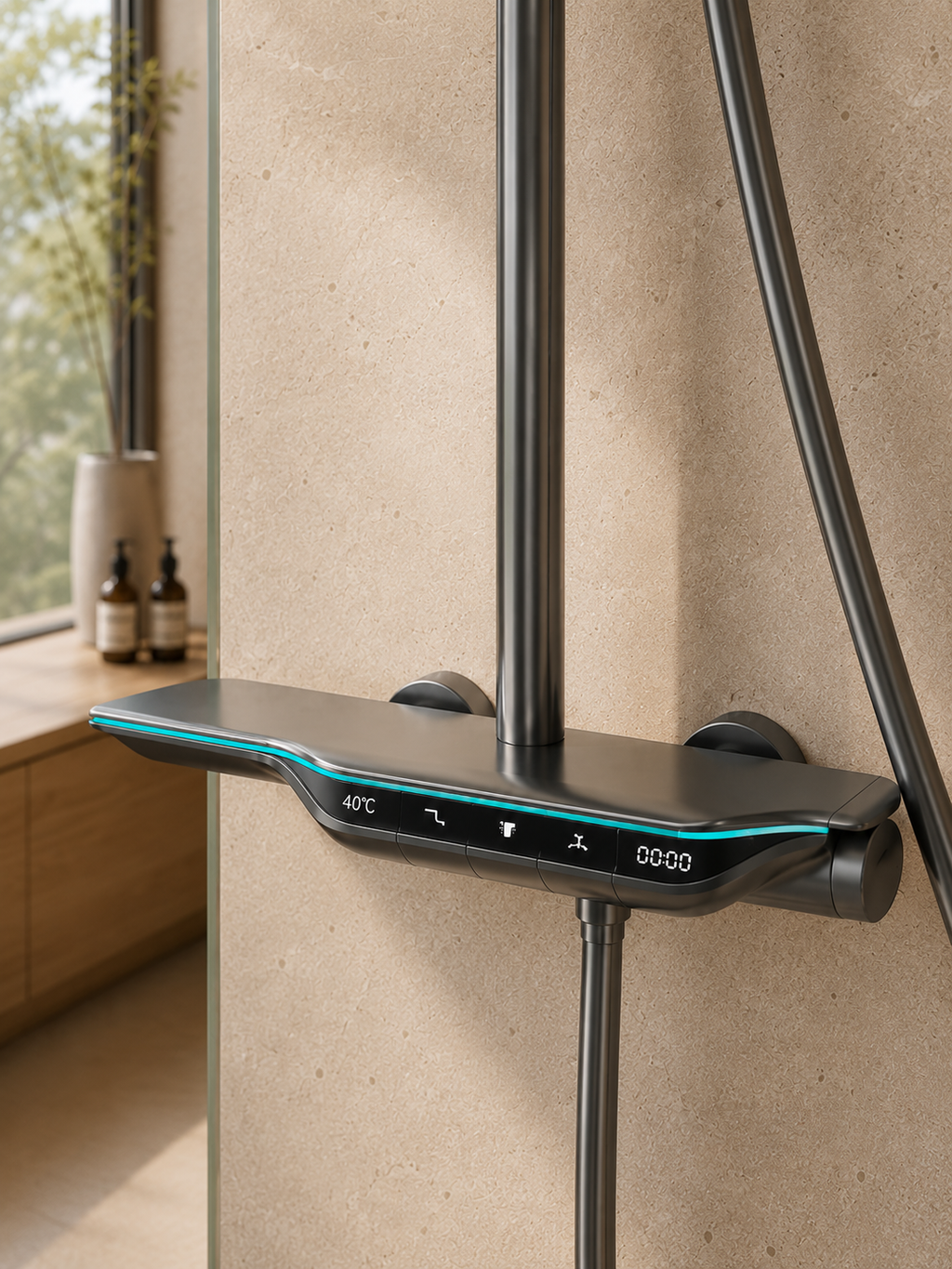Colonne de douche thermostatique grise