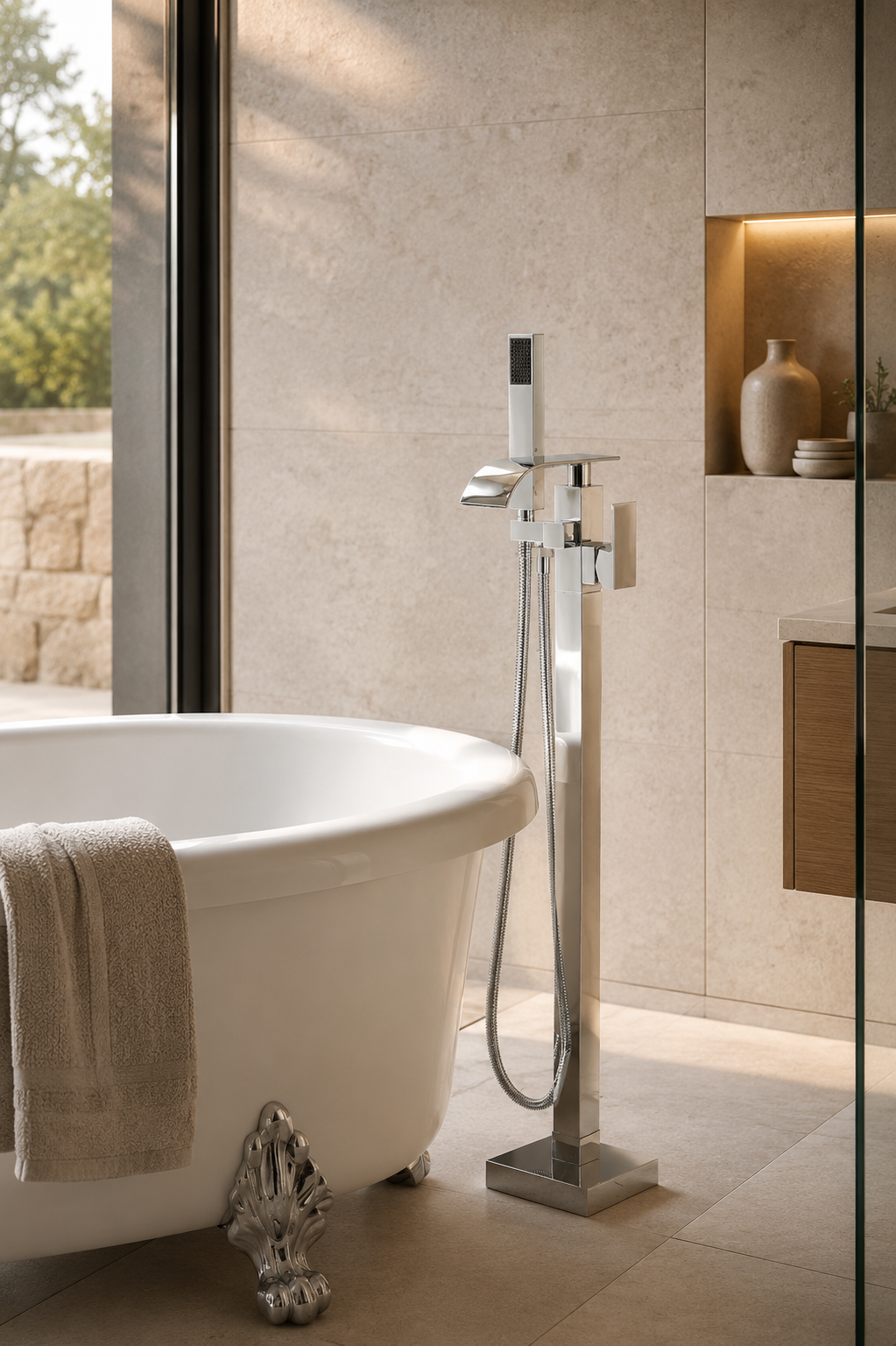 Colonne de douche baignoire chromée