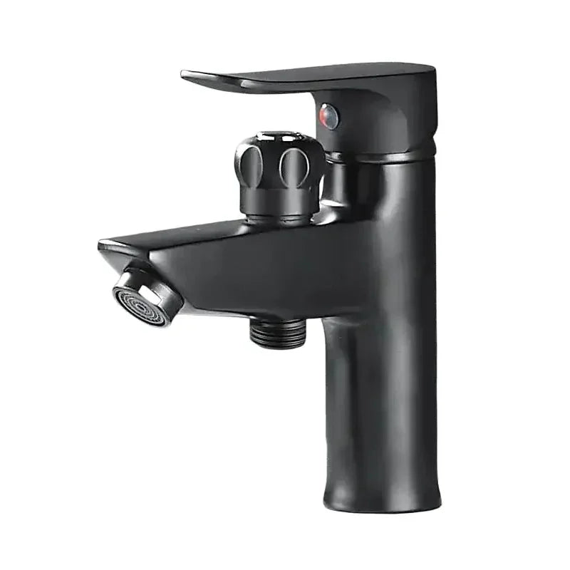 Robinet baignoire monotrou noir mat à inverseur rotatif