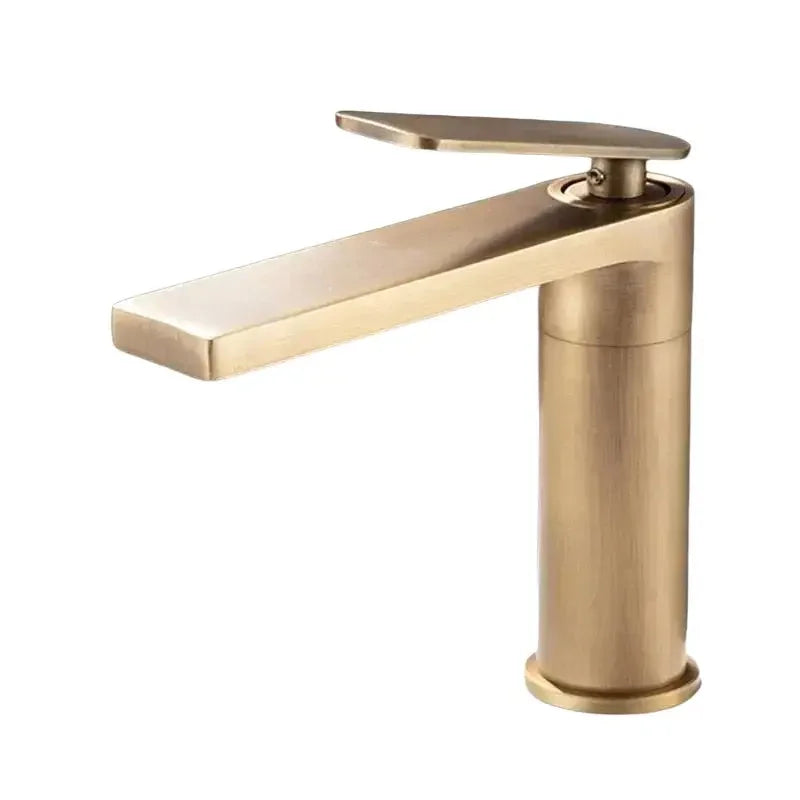 Robinet salle de bain or brossé colonne cascade
