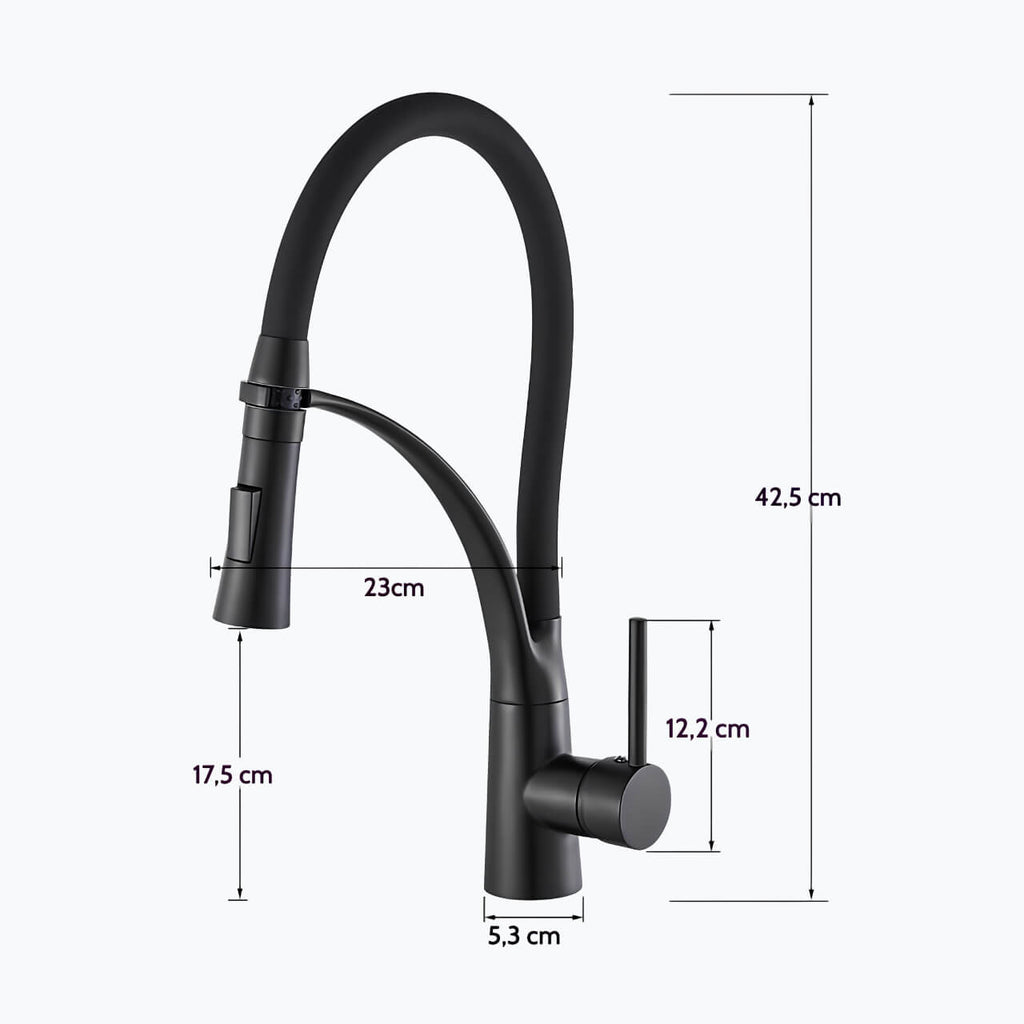 Robinet cuisine laiton mitigeur douchette extractible bec orientable