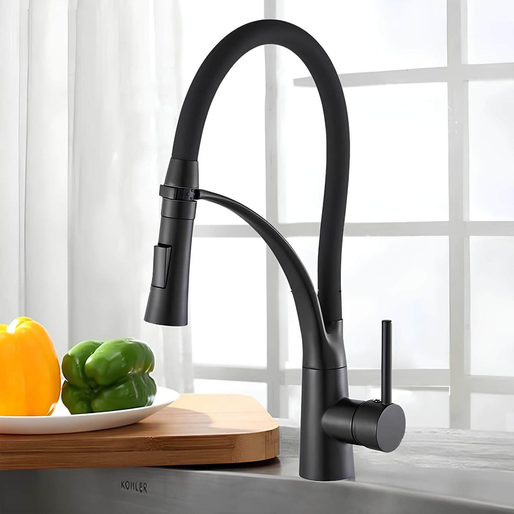 Robinet cuisine laiton mitigeur douchette extractible bec orientable