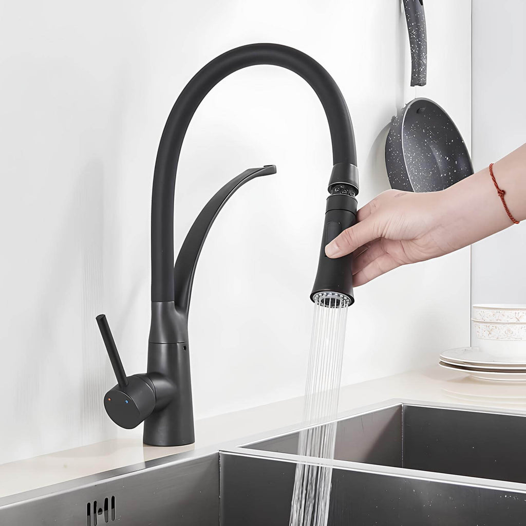 Robinet cuisine laiton mitigeur douchette extractible bec orientable