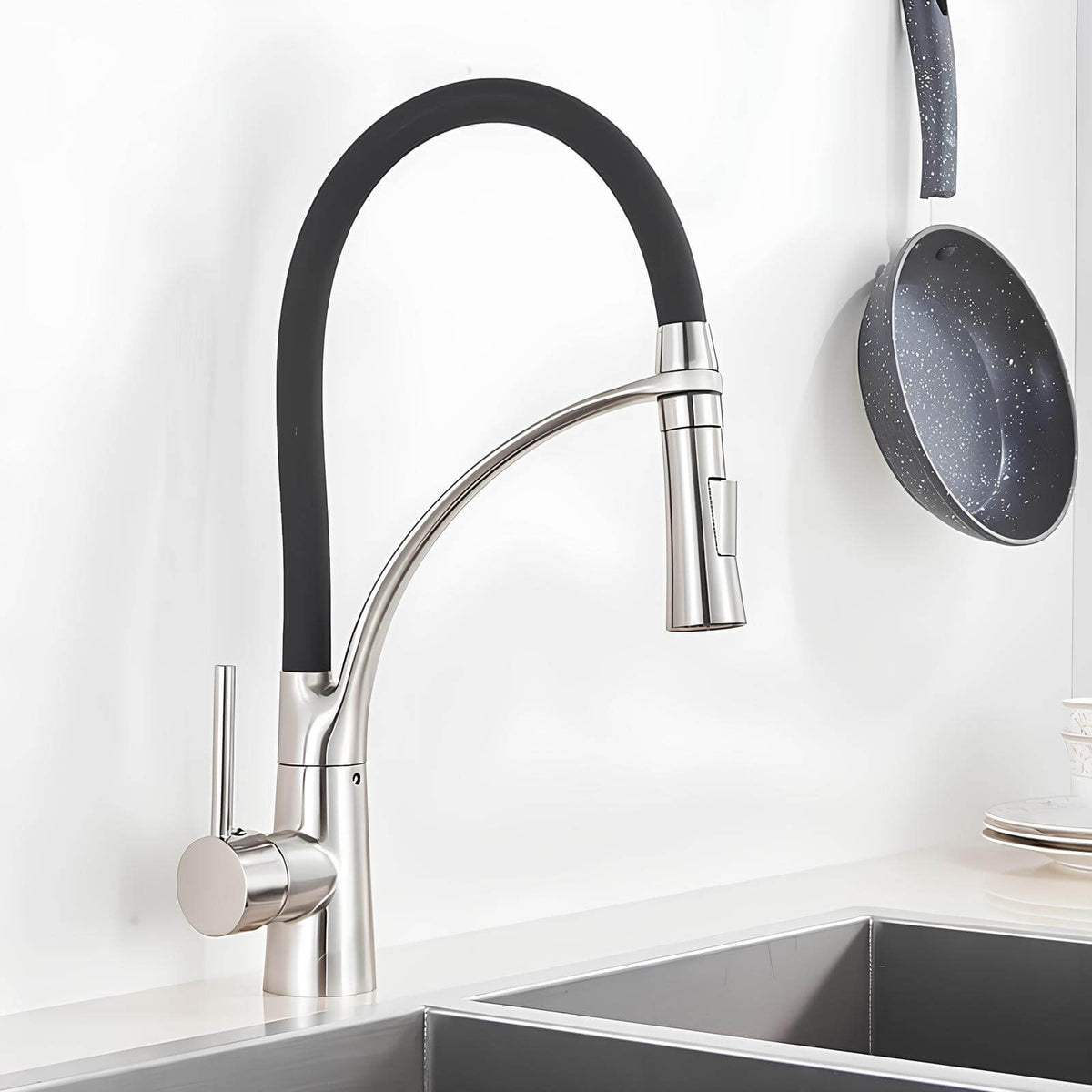 Robinet cuisine laiton mitigeur douchette extractible bec orientable