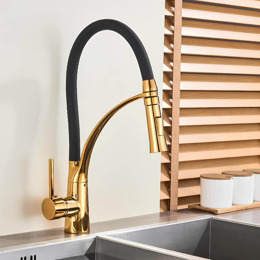 Robinet cuisine laiton mitigeur douchette extractible bec orientable