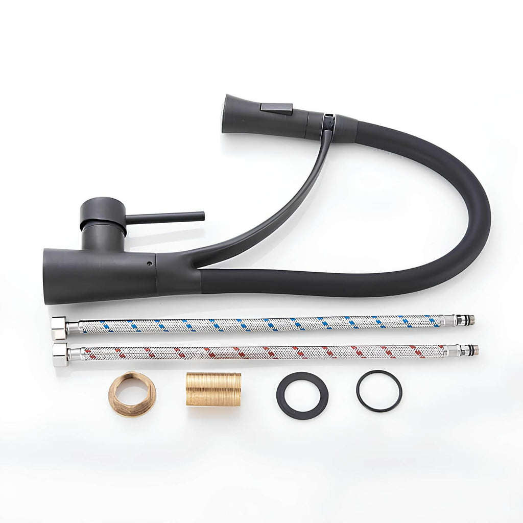 Robinet cuisine laiton mitigeur douchette extractible bec orientable