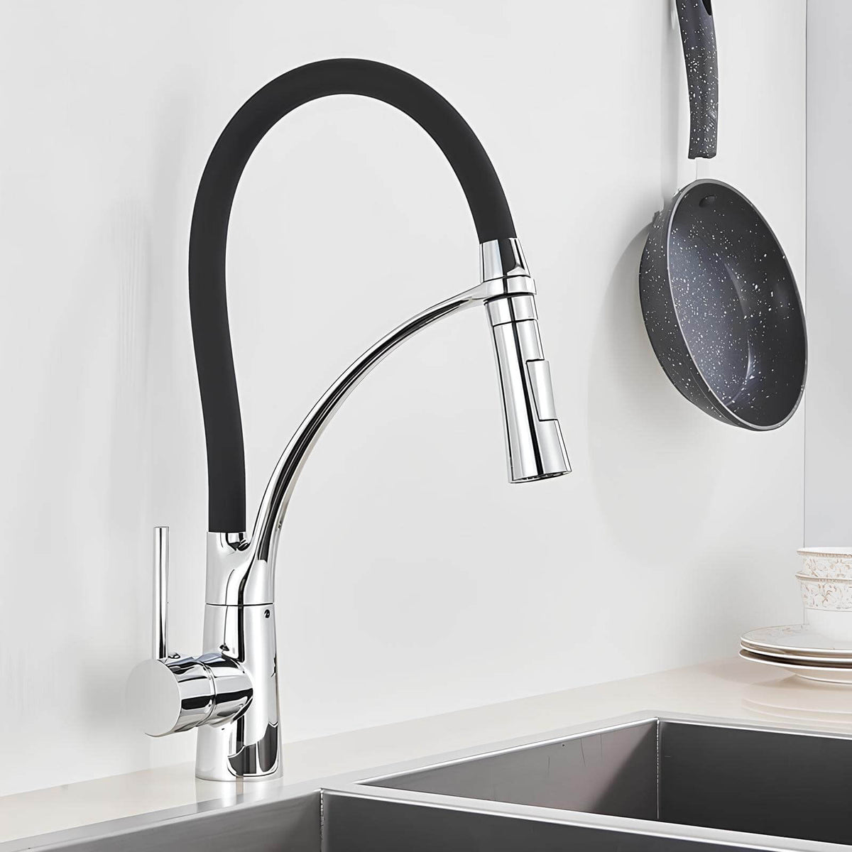 Robinet cuisine laiton mitigeur douchette extractible bec orientable