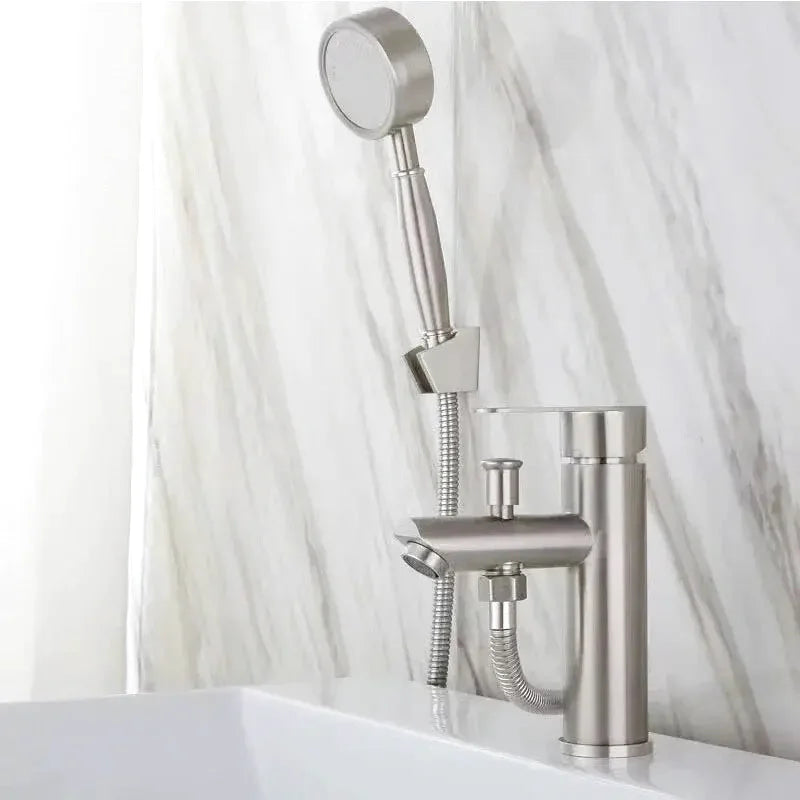 Robinet baignoire monotrou chrome avec sortie flexible