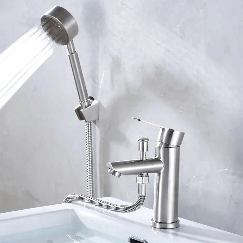 Robinet baignoire monotrou chrome avec sortie flexible