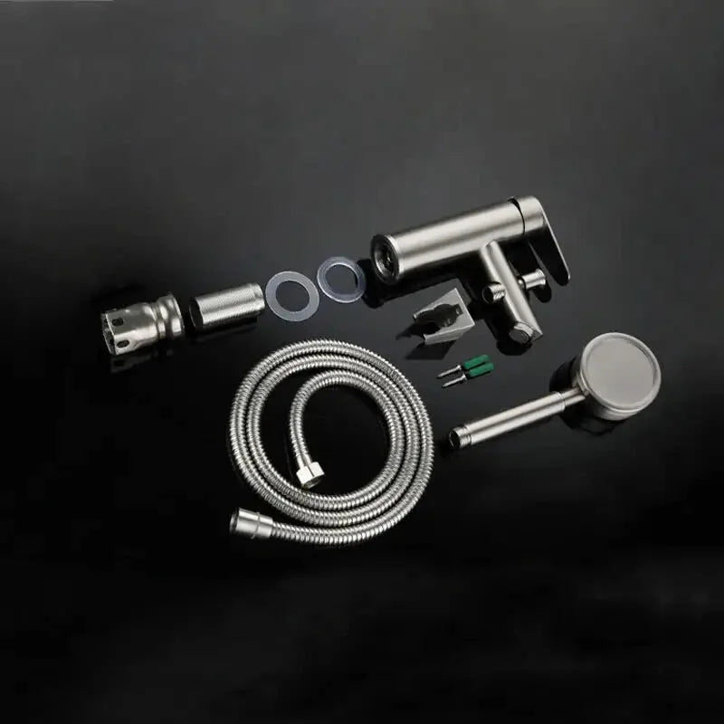 Robinet baignoire monotrou chrome avec sortie flexible