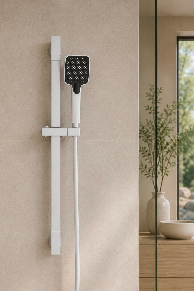 Colonne de douche réglable blanche