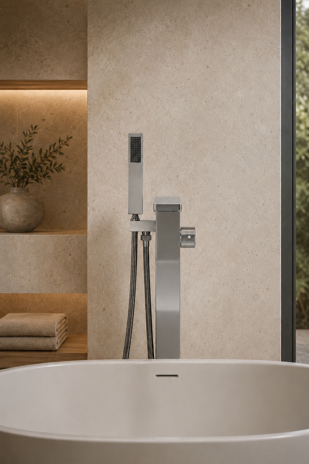 Robinet de baignoire sur pied chromé