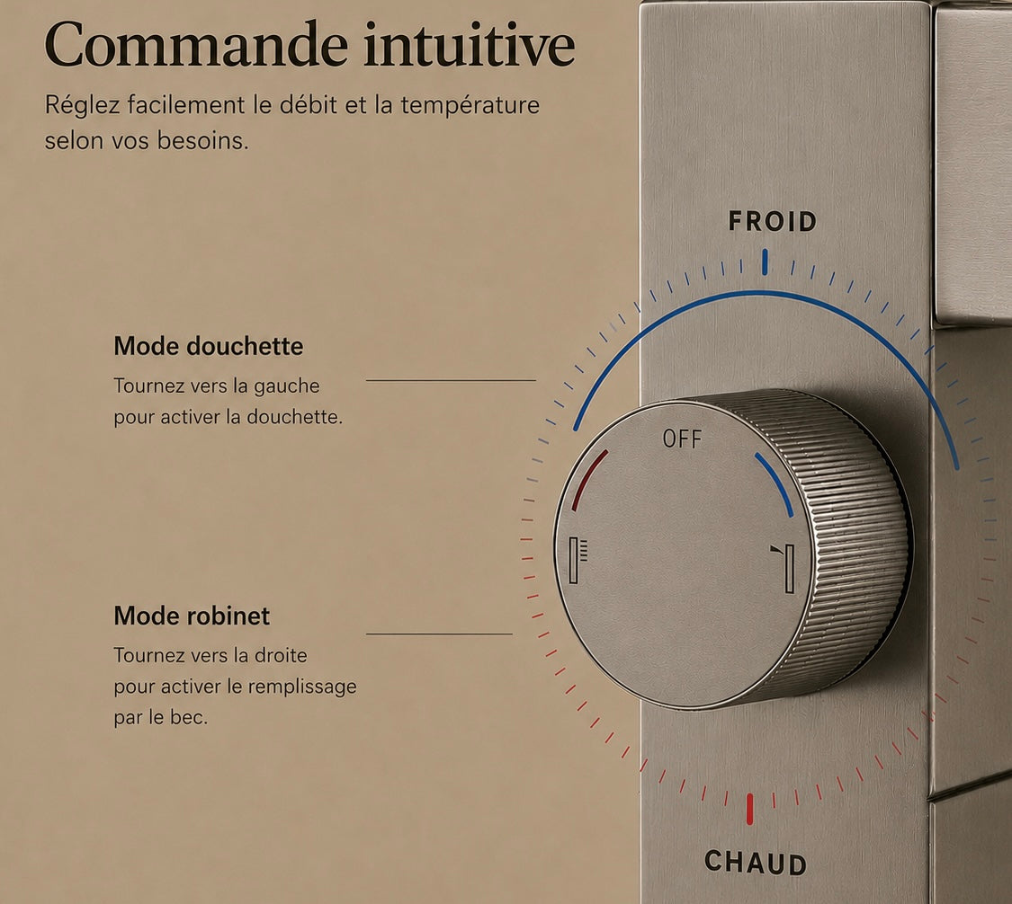 Robinet de baignoire sur pied chromé