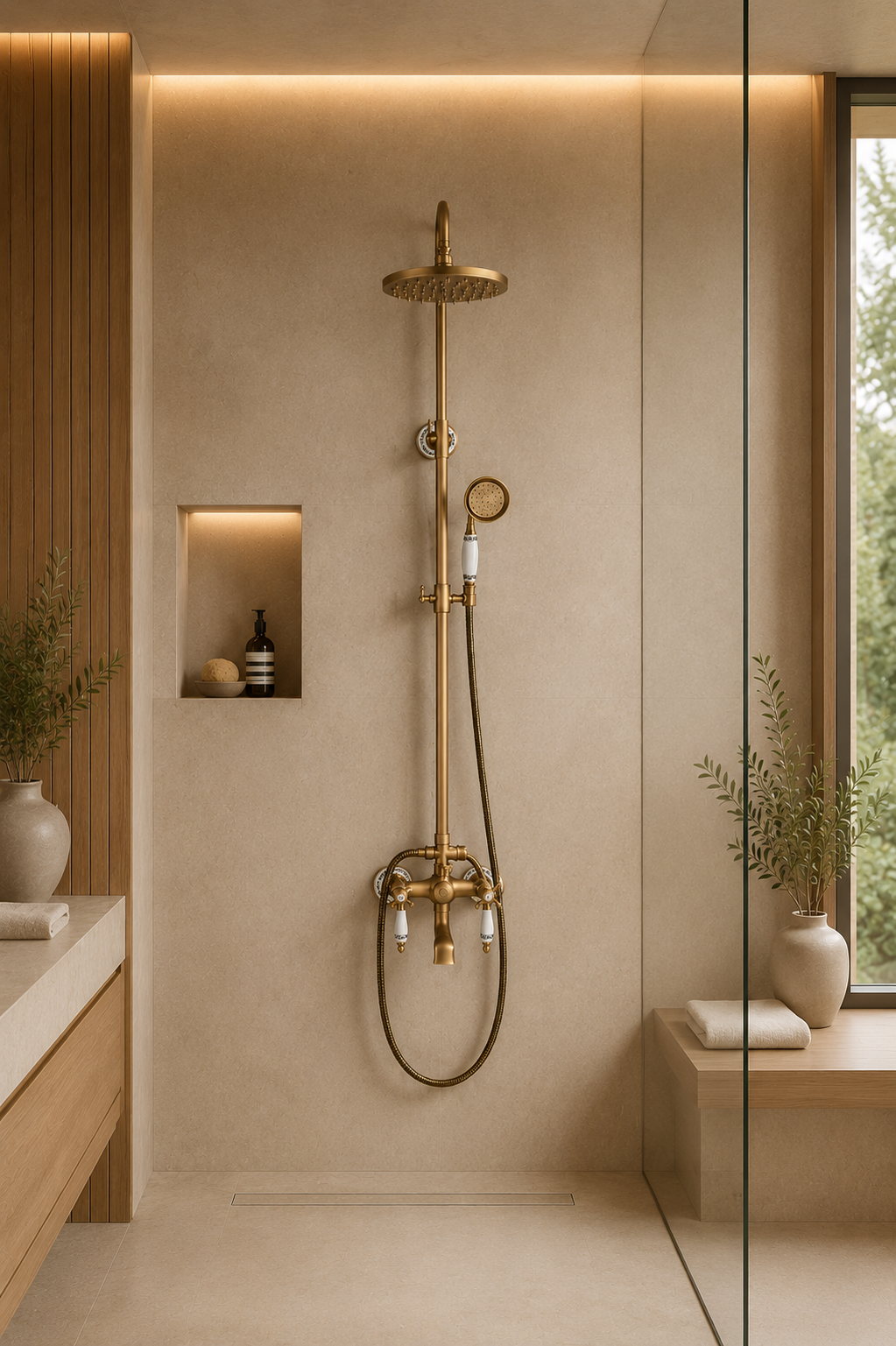 Colonne de douche rétro