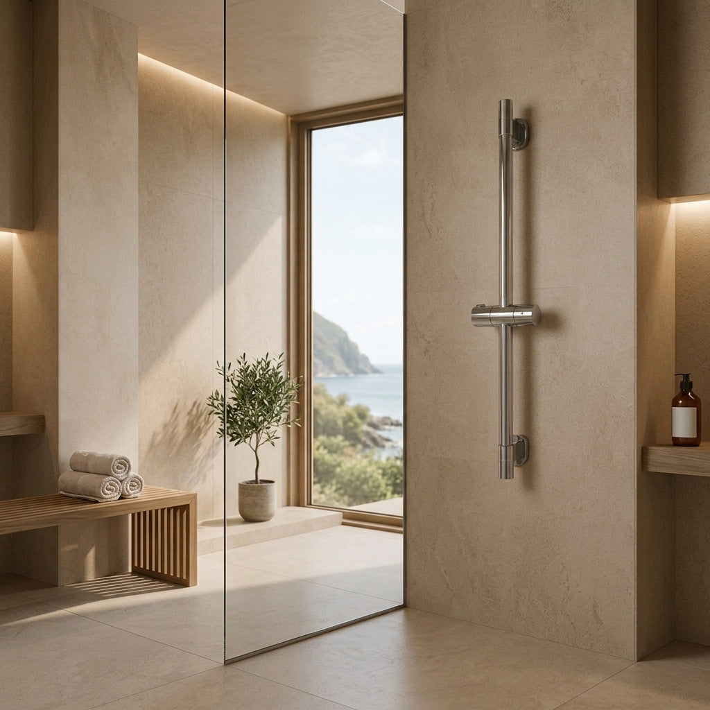 Barre de douche coulissante réglable chrome – vue 2