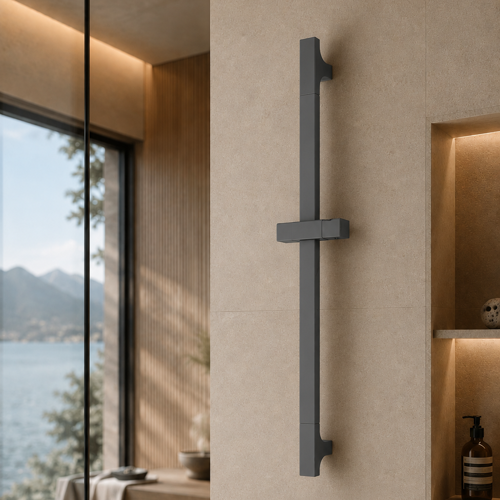 Barre de douche coulissante réglable grise – vue 4