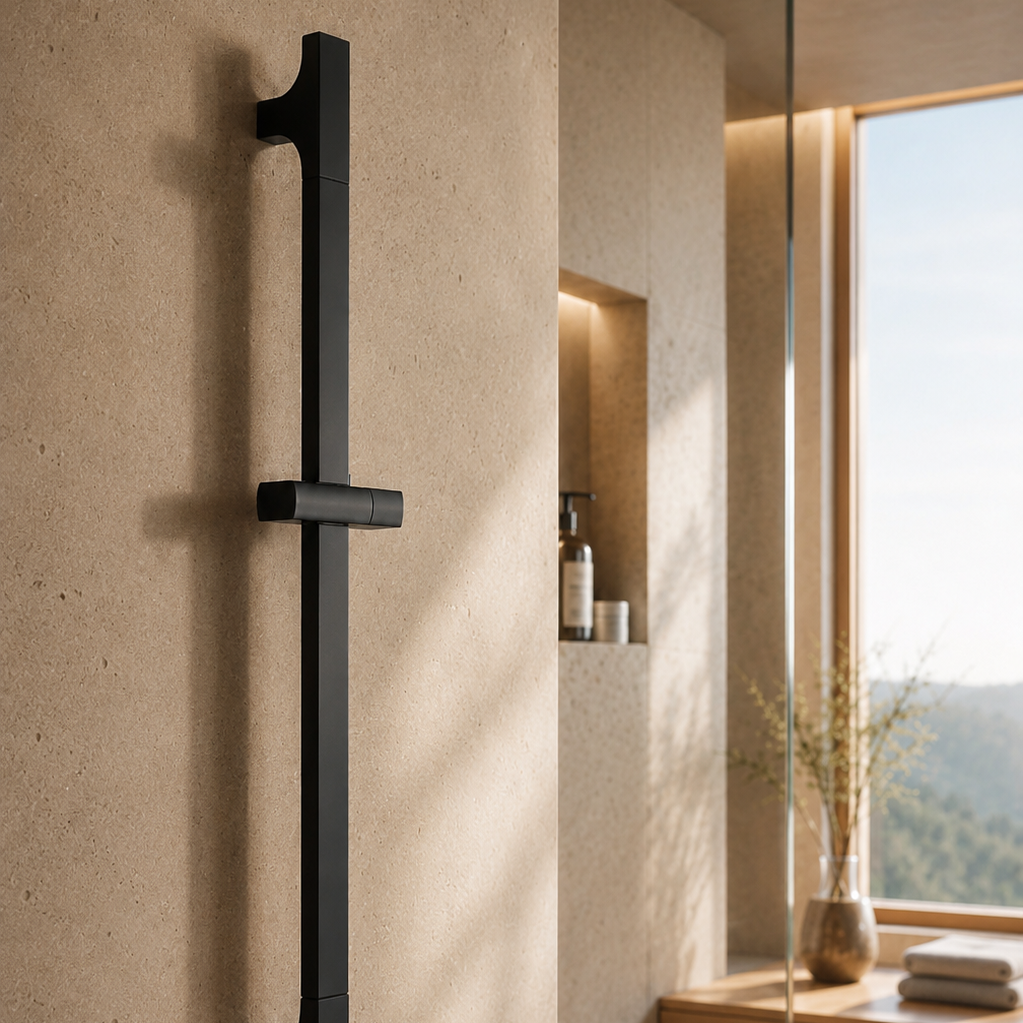 Barre de douche coulissante réglable noire – vue 4